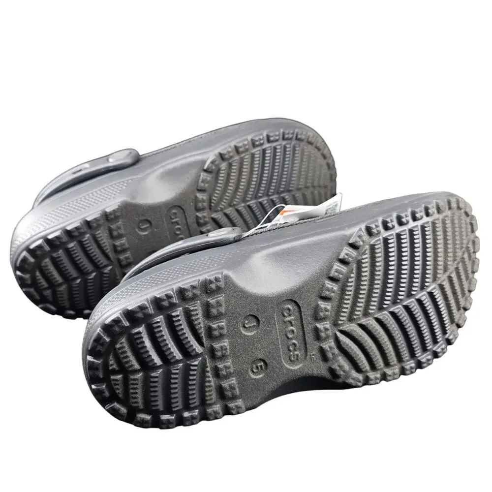 Crocs Kids Classic Concrete Gray Crafted Clogs Sz J5